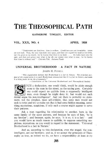vol. xxx, no. 4 april 1926 universal brotherhood - a fact in nature