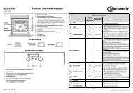 PRODUCTINFORMATIEBLAD - Bauknecht