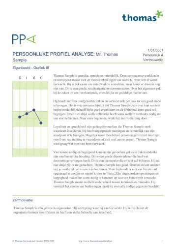 Persoonlijke Profiel Analyse - Thomas International