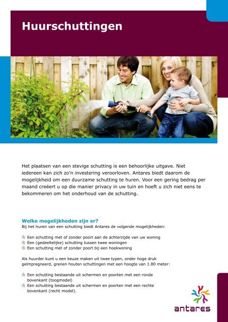 Brochure huurschuttingen - Antares