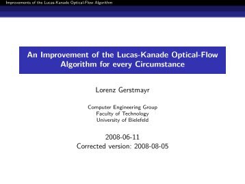 Improvements of the Lucas-Kanade Optical-Flow Algorithm