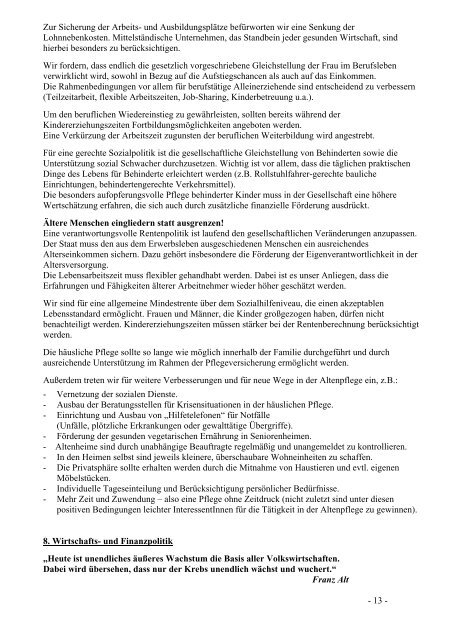 Wahlprogramm (Bundestagswahl 2009)