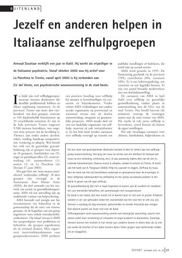 Jezelf en anderen helpen in Italiaanse zelfhulpgroepen - Deviant