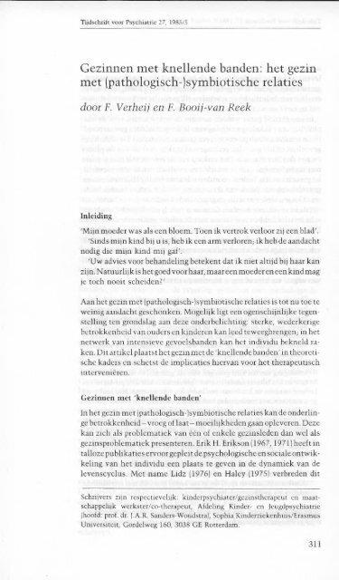 pathologisch-symbiotische relaties - Tijdschrift voor Psychiatrie