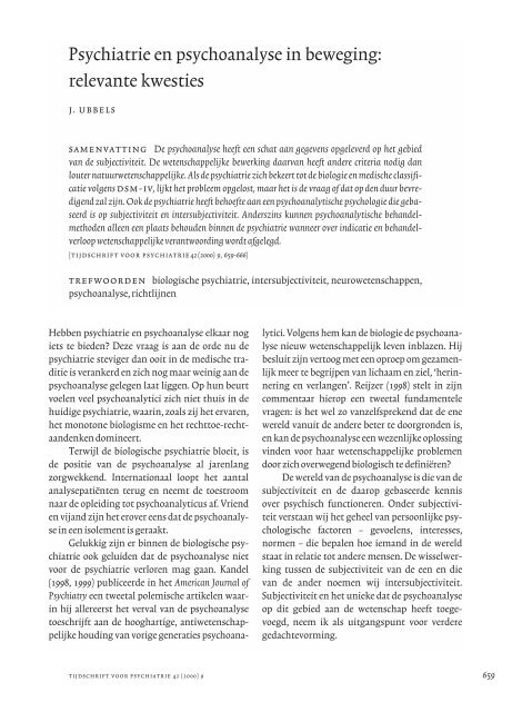 volledige tekst - Tijdschrift voor Psychiatrie