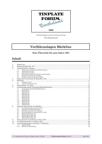 Vorführanlagen Märklins - TINPLATEFAN Geschichte des ...