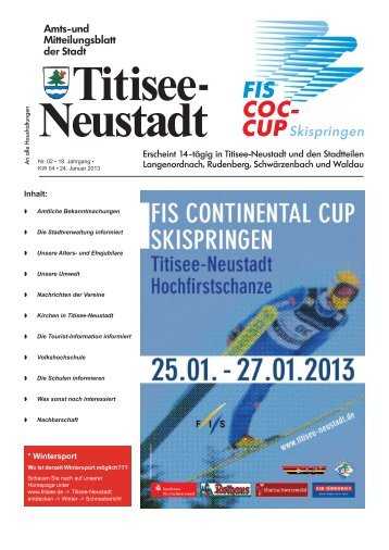 Amtsblatt Nr. 02 vom 24.01.2013 - Titisee-Neustadt