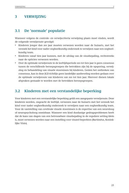 JGZ-richtlijn Opsporing visuele stoornissen de Samenvatting - NCj