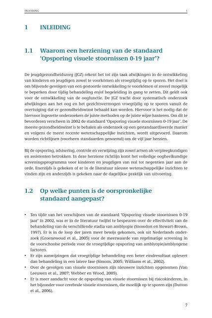 JGZ-richtlijn Opsporing visuele stoornissen de Samenvatting - NCj