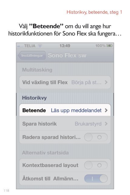 Tobii Sono Flex manual för iPhone