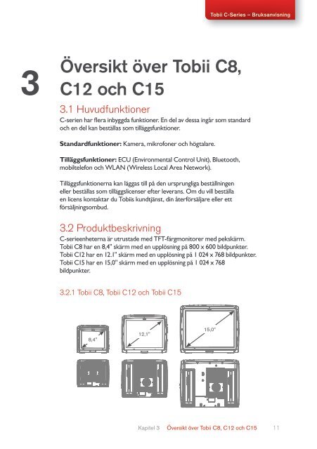 Bruksanvisning Tobii C-Series C8 C12 C15 CEye