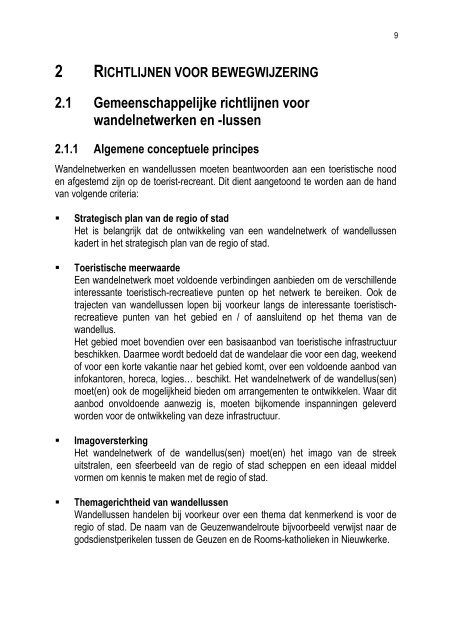 de richtlijnen i.v.m. wandelen (pdf) - Toerisme Vlaanderen