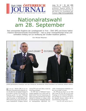 Nationalratswahl am 28. September - Österreich Journal