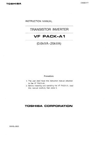 VF Pack-A1 0.6-25kVA Manual - Toshiba