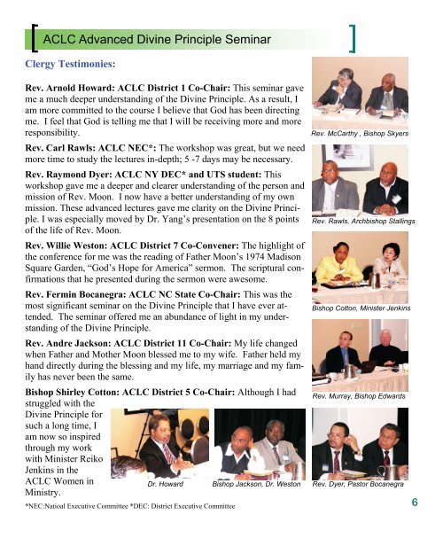 American Clergy News Volume 3 Issue 4 - True Parents Organization