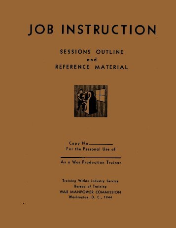 Job Instruction Manual - Training Within Industry Service