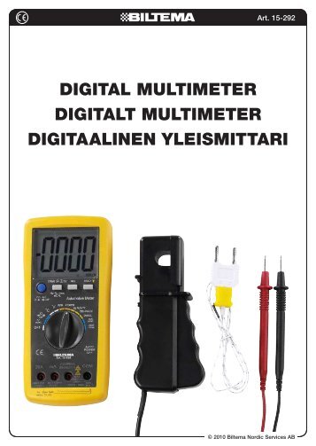 Digital multimeter Digitalt multimeter Digitaalinen yleismittari - Biltema