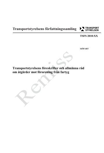 Föreskrift: författningsrubrik - Transportstyrelsen