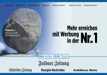 Mehr erreichen mit Werbung in der Nr.1 - Fuldaer Zeitung