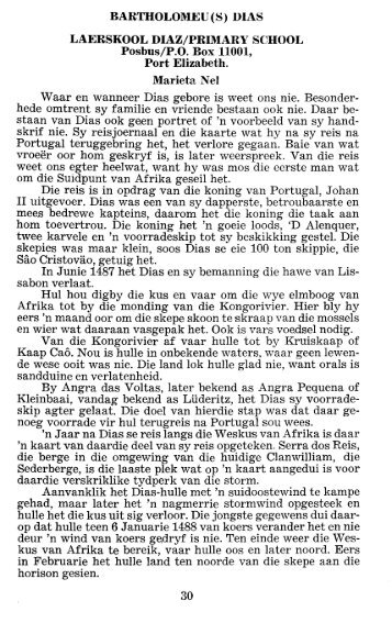 Bartholomeus Dias - Afrikanergeskiedenis