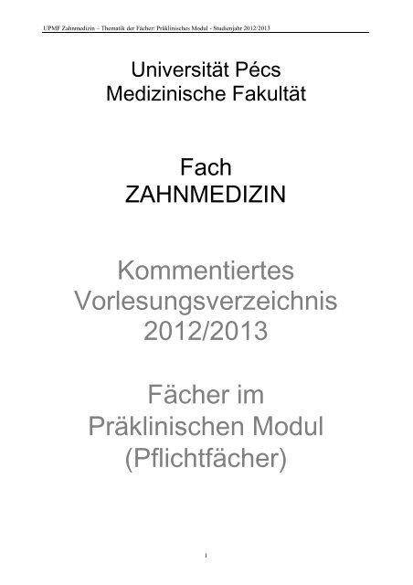 Präklinisches Modul