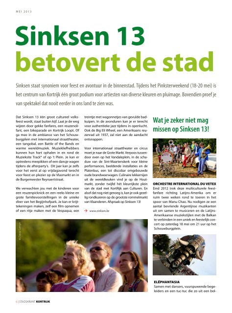 Stadskrant mei 2013 - Stad Kortrijk