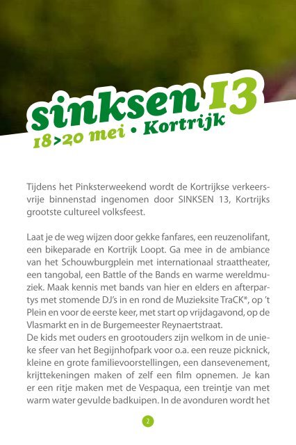 programmabrochure van Sinksen - Stad Kortrijk