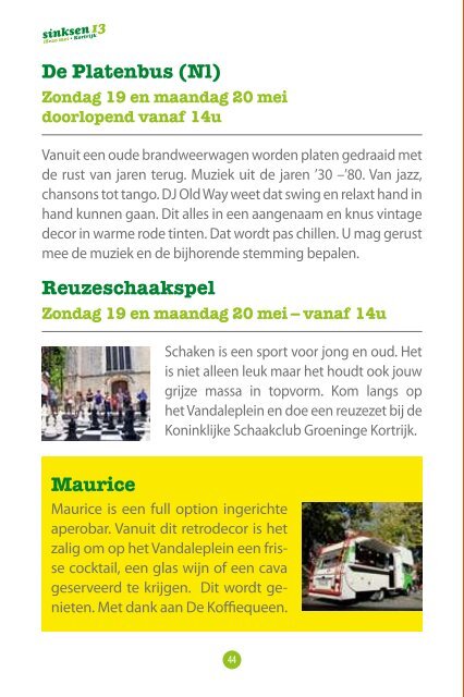 programmabrochure van Sinksen - Stad Kortrijk