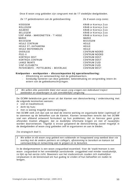 STRATEGISCH PLAN WOONZORG 2009 – 2013 - Stad Kortrijk