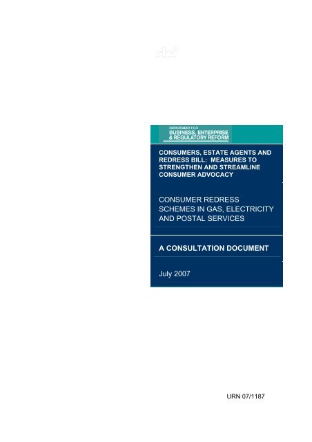 CONSUMER REDRESS SCHEMES IN GAS ... - DTI Home Page