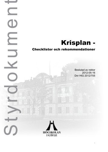 Krisplan - Checklistor och rekommendationer