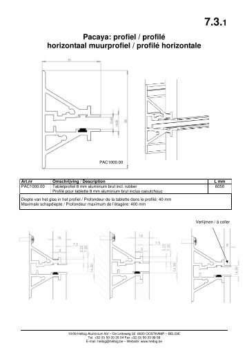 Pacaya: profiel / profilé horizontaal muurprofiel / profilé ... - Helbig