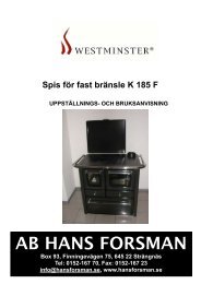 Bruksanvisning K185F.pdf - AB Hans Forsman