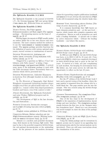 Die TeXnische Komödie: Contents of issues 2–3/2012 - TUG