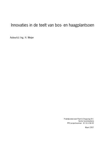 Innovaties in de teelt van bos- en haagplantsoen