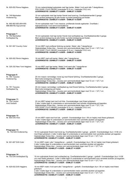 Tvis GDS prisliste - Tvis Køkkener