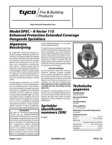 Model EPEC - Tyco Fire Products