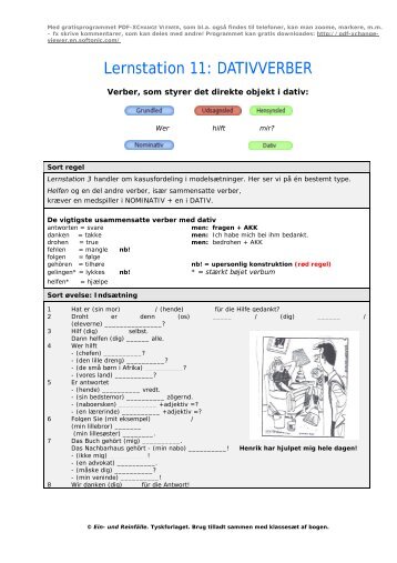 Lernstation 11: DATIVVERBER - Tyskforlaget