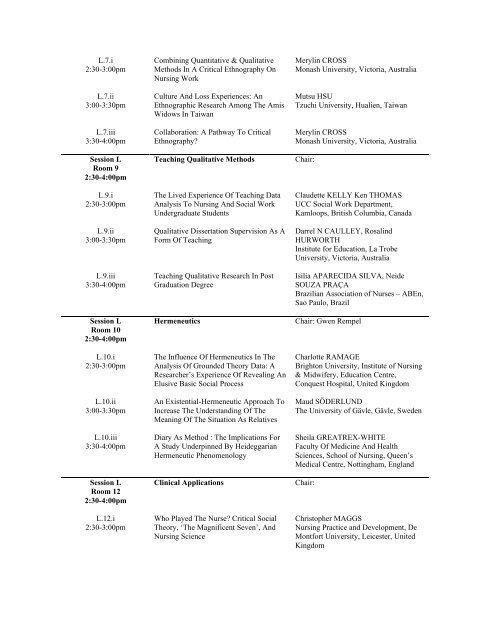 CONCURRENT SESSIONS - University of Alberta