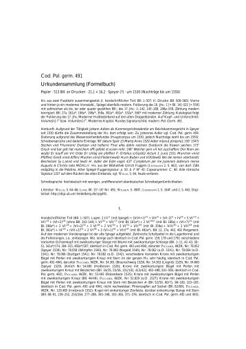 Cod. Pal. germ. 491 Urkundensammlung (Formelbuch)