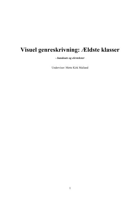 Visuel genreskrivning: Ældste klasser