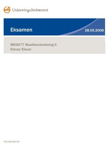 MD4077 Musikkorientering II - Udir.no