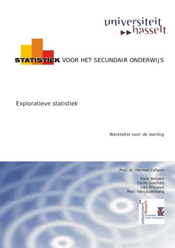 Exploratieve statistiek. Werktekst voor de leerling - UHasselt