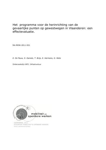 Het programma voor de herinrichting van de gevaarlijke ... - UHasselt