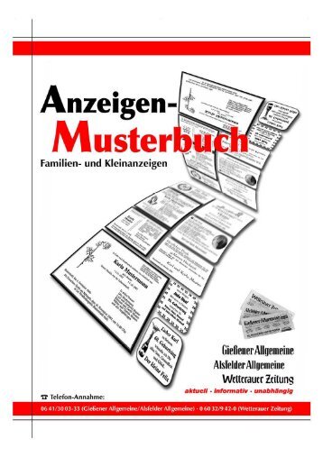 Anzeigenmusterbuch [PDF-Format, 15 MB] - Gießener Allgemeine