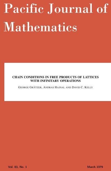 Chain conditions in free products of lattices with infinitary ... - MSP