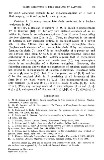 Chain conditions in free products of lattices with infinitary ... - MSP