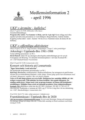 1996:2 - Upplands-Bro Kulturhistoriska Forskningsinstitut