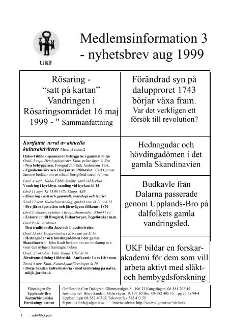 1999:3 - Upplands-Bro Kulturhistoriska Forskningsinstitut