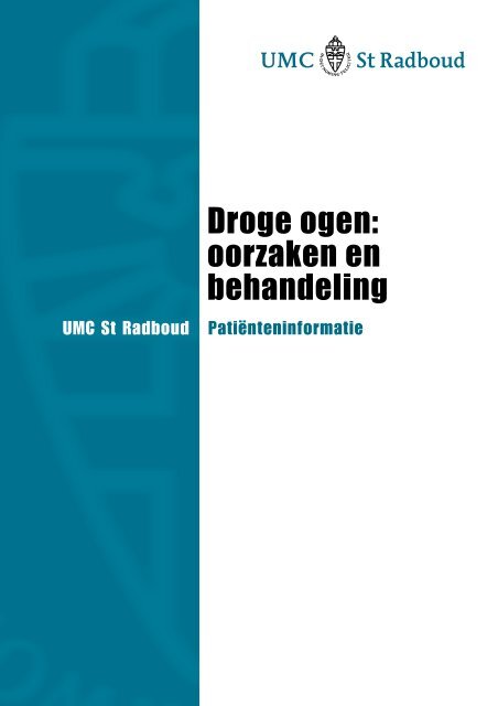 Droge ogen: oorzaken en behandeling - UMC St Radboud